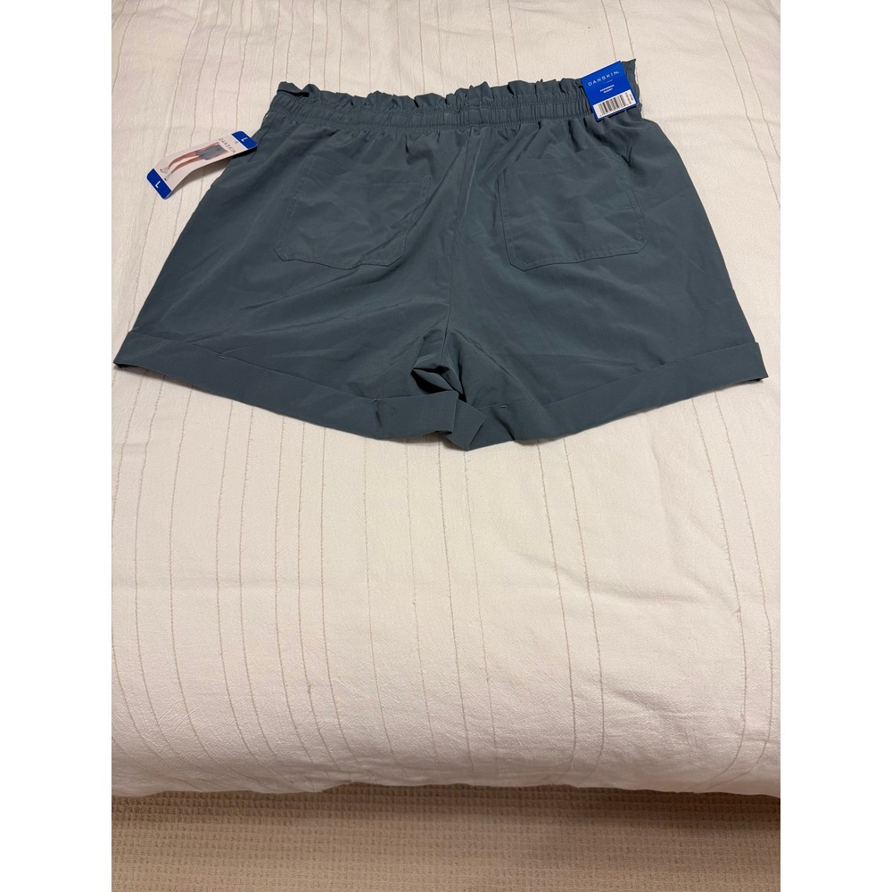 Danskin Paperbag Short Stormy Weather Blue Grey Elastic Waist Pockets 1751958 L - Picture 2 of 4